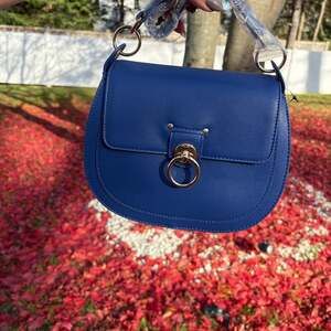 Badgley Mischka  Blue Saddle Purse New
